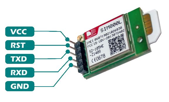 GSM GPRS Module Quad band Serial UART met PCB en puck antenne SIM800L pinout